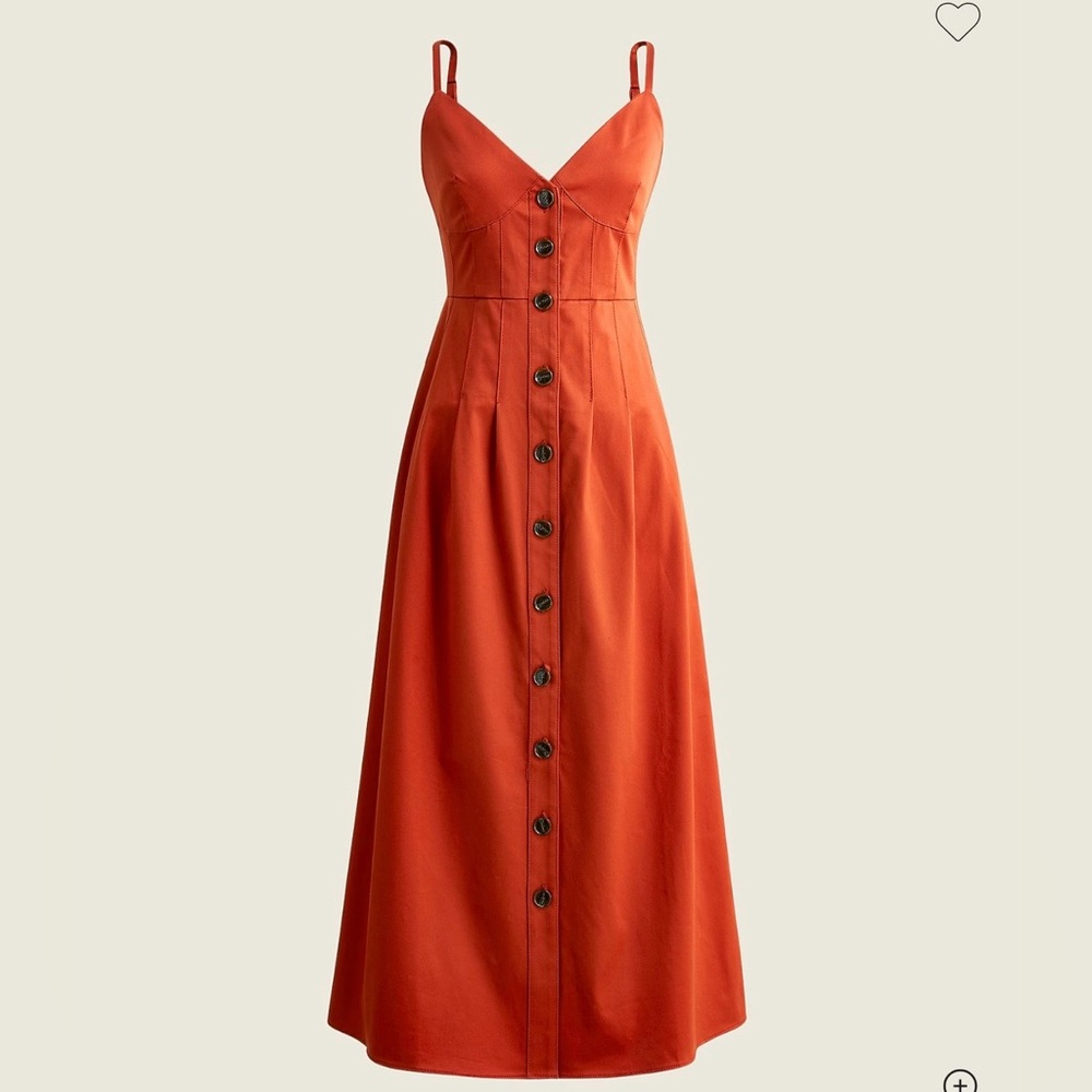 NWT J.Crew Button-front Stretch Twill Midi Dress Women’s Size 2